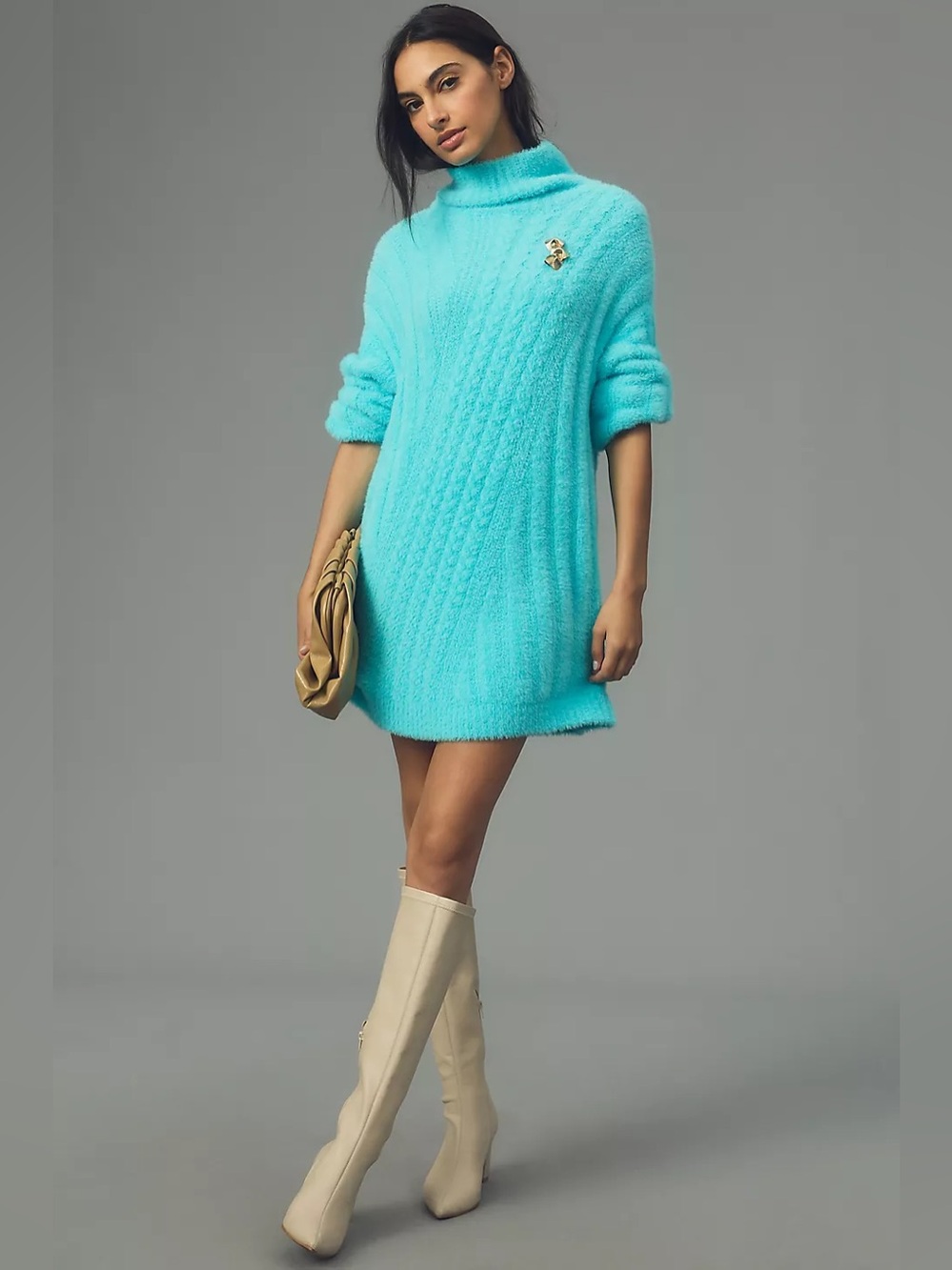 Anthropologie Cable Tunic Mini Jumper Dress NWT